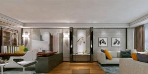 萬(wàn)科大廈欣悅化妝品公司，白與黃的搭配，簡(jiǎn)約、大氣！